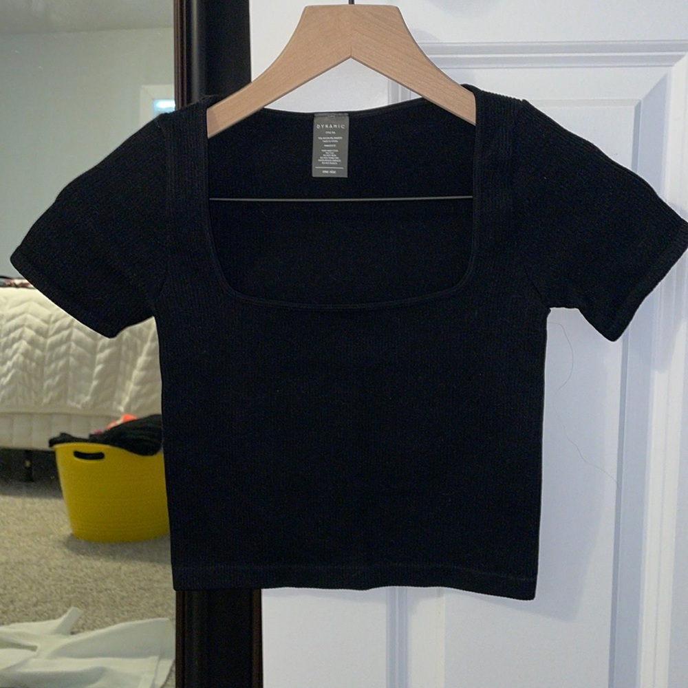 Black Bohme Square Neck Crop Top